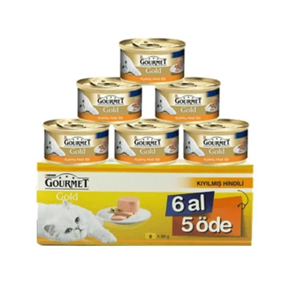 Gourmet Gold Kıyılmış Hindi Etli Kedi Konservesi 85 Gr 6 Al 5 Öde