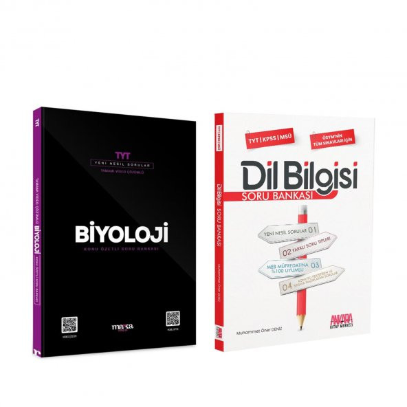 Marka TYT Biyoloji ve AKM Dil Bilgisi Soru Bankası Seti 2 Kitap