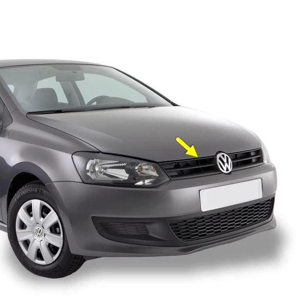 VW Polo 2010-2014 Ön Panjur Kromsuz Siyah Tip 6R0853651B