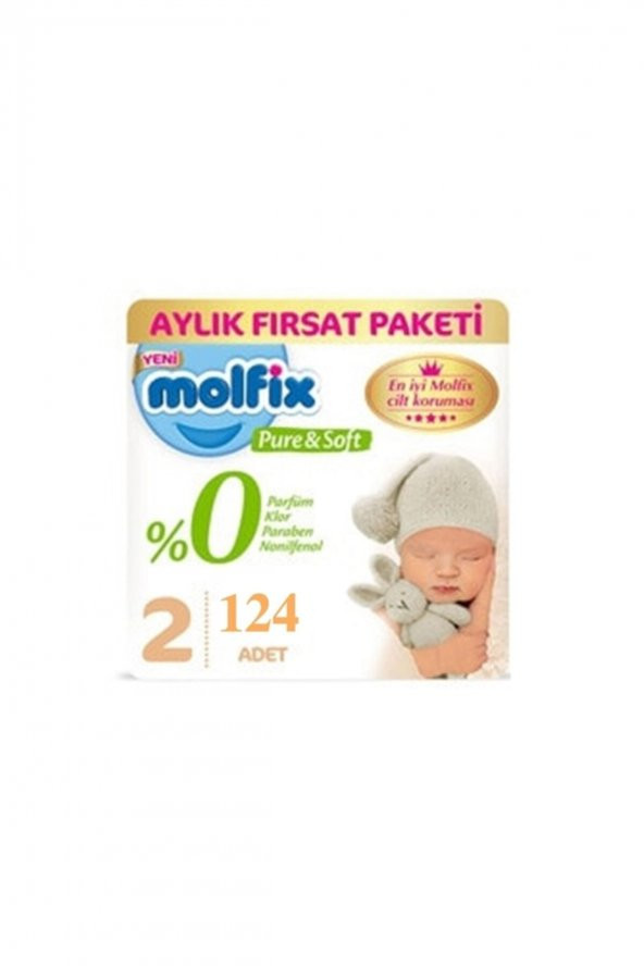 Molfix Pure&soft Bebek Bezi Mini No:2 124 Adet