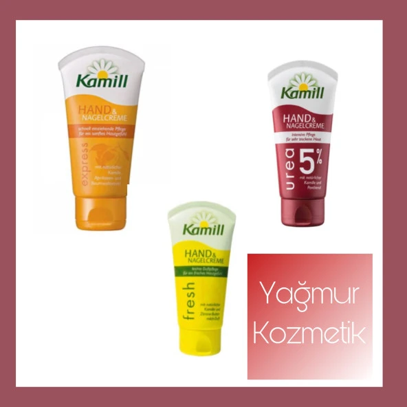 Kamill Urea 5 75ml+  Kamill Fresh El 75ml+Kamill Express 75ml  3lü El ve Tırnak Kremi