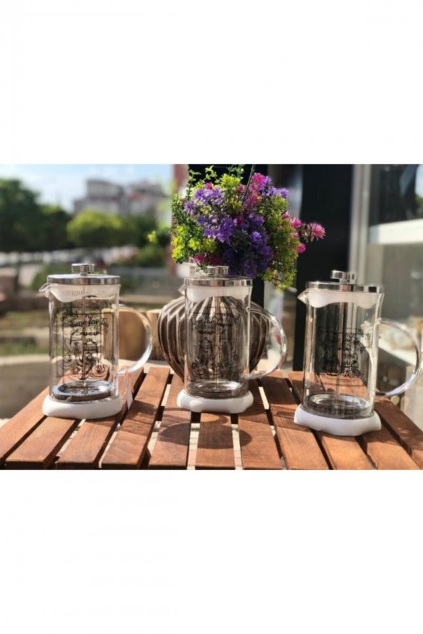 French Press Bitki Çayı Bardağı Filtre Kahve 600 Ml