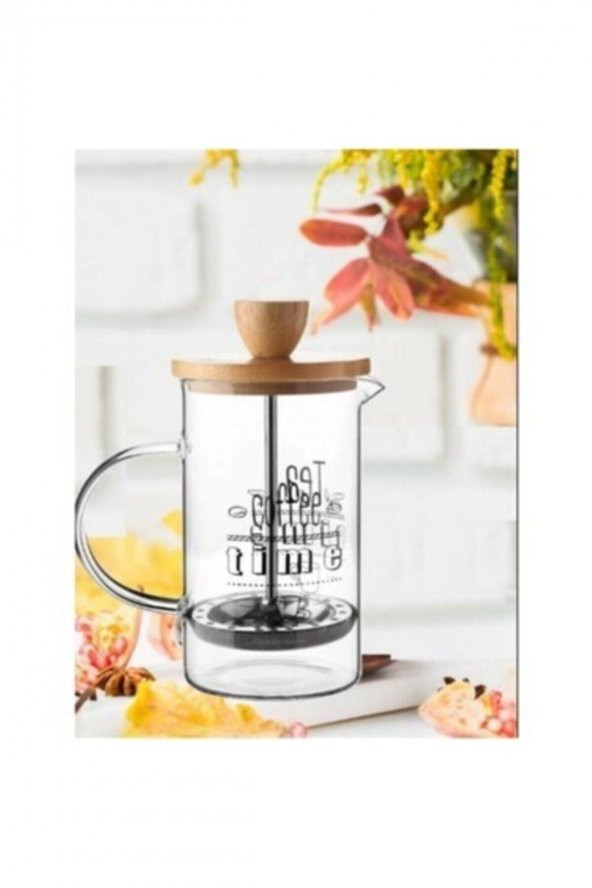 Tea&coffee Maker French Press Bambu Kapaklı 350 Ml