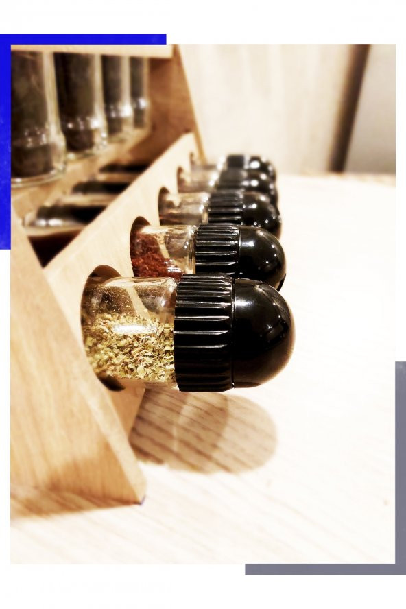 10lu Baharat Takımı Ahşap Stantlı Tuzluk Biberlik Seti Baharatlık Siyah Yuvarlak Kapak ürün görseli