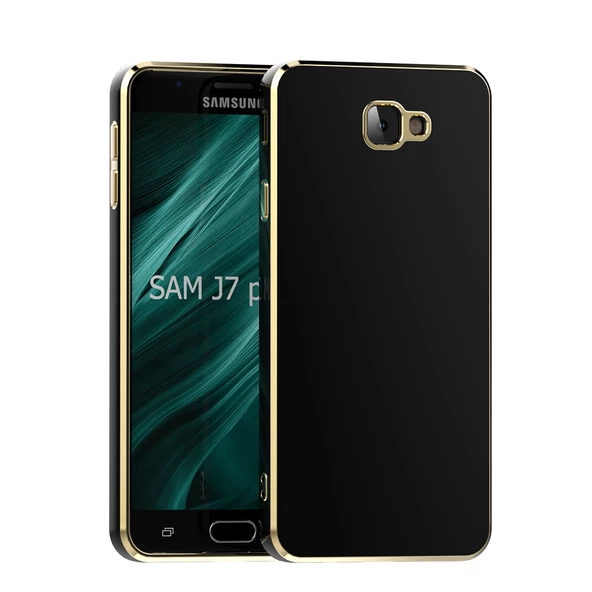 Galaxy J7 Prime Kılıf Zore Bark Kenarları Altın Renk Kılıf