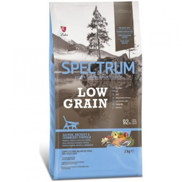 Spectrum Low Grain Somonlu Hamsili ve Kızılcıklı Yetişkin Kedi Maması 2 Kg