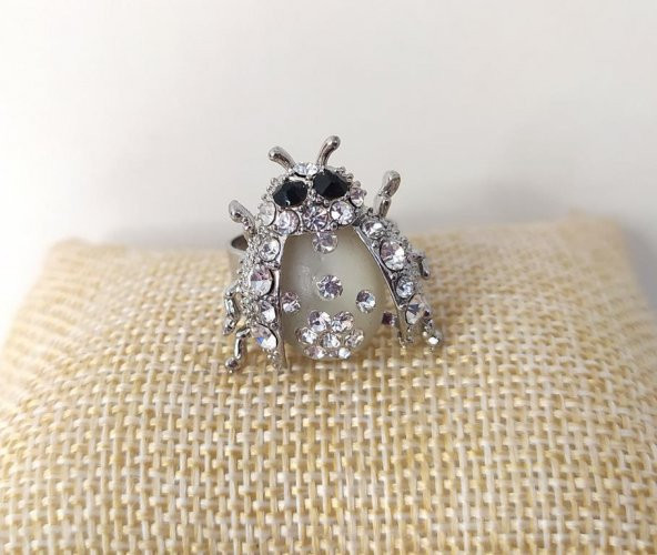 Yüzük Takı Aksesuar Uğur Böceği Ayarlanabilir Kadın Kız Hediye Yüzük - 3