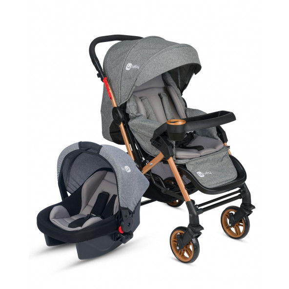 4 Baby AB440 Active Travel Sistem Bebek Arabası Gold/Gri