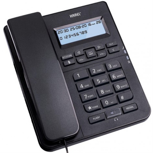 Karel TM145 Ekranlı Masaüstü Kablolu Telefon Siyah