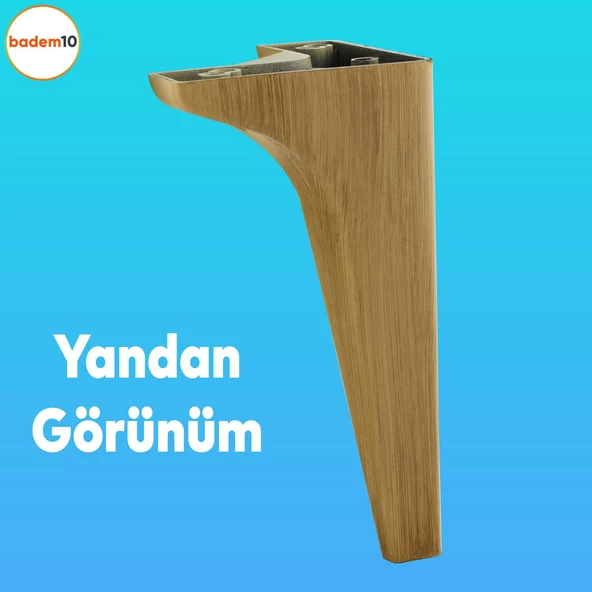 Sedef Lüks Mobilya Kanepe Tv Ünitesi Konsol Koltuk Ayağı 19 Cm Ahşap Desenli Kahverengi Ayakları - 5