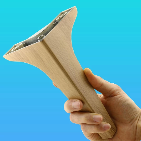 Sedef Lüks Mobilya Kanepe Tv Ünitesi Konsol Koltuk Ayağı 19 Cm Ahşap Desenli Kahverengi Ayakları - 6