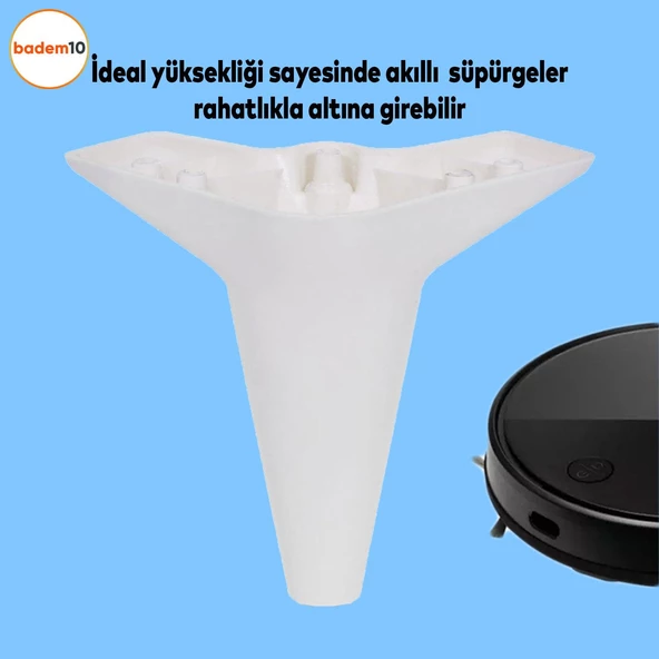 Wetra Lüks Mobilya Kanepe Sehpa Tv Ünitesi Koltuk Ayağı 12 Cm Beyaz Baza Ayakları - Resim 2