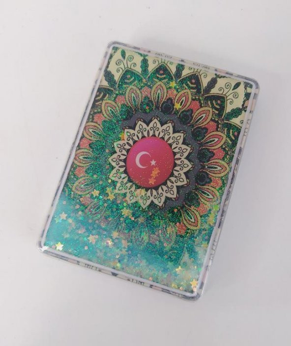 Ayna Cep Çanta Seyehat Aynası Sulu Pullu Makyaj Kozmetik Büyüteç Kompakt - Resim 3