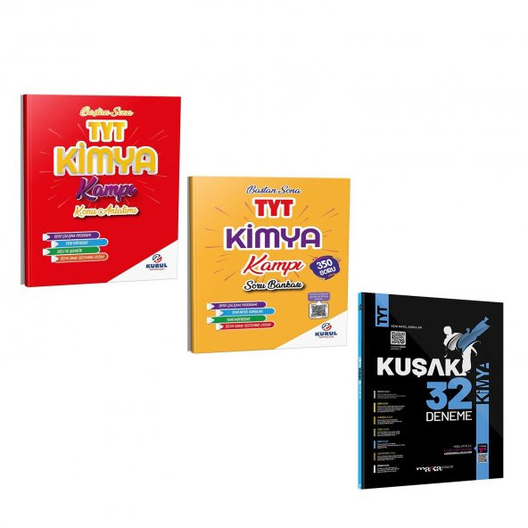 Kurul TYT Kimya Konu Soru ve Marka Kuşak Deneme Seti 3 Kitap