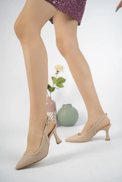 Muggo Matiz Garantili Kadın Arkası Açık Klasik Günlük Tarz Şık ve Rahat Topuklu Ayakkabı - 4