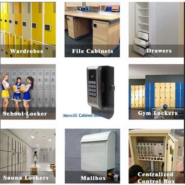 Marelli yeni tip soyunma dolapları için elektronik kabin kilidi ahşap için - 6