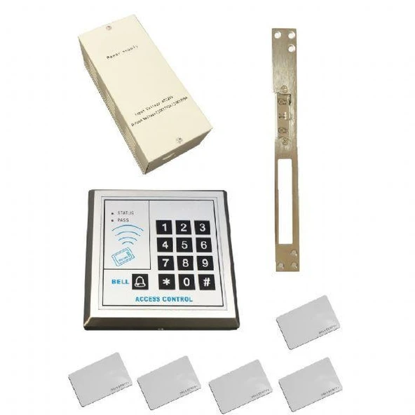 Marelli giriş kapıları için EKONOMİK elektronik şifreli ve kartlı geçiş kilit sistemi set / iç mekan için