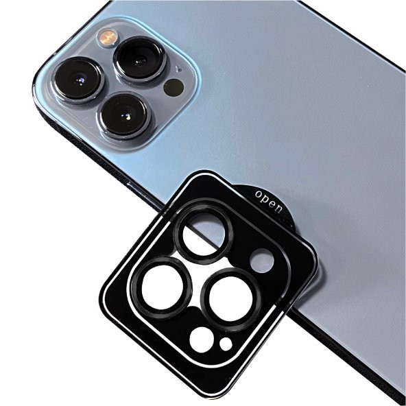 KNY Apple İphone 13 Pro İçin Kamera Lens Koruyucu Tekli Kolay Takılan CL-09 Siyah