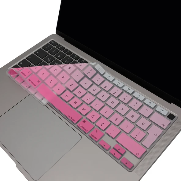 MacBook Air 13 Klavye Koruyucu A2337 A2179 M1 Türkçe Q Silikon Pembe ürün görseli 1