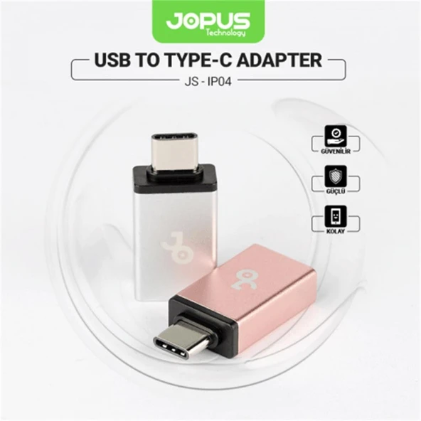 Jopus Usb To Type-C OTG Adapter -Gümüş- JO-IPO4 - 3