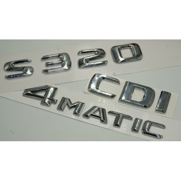 S320 CDI 4Matic Bagaj Krom Metal 3M 3D Yazı Logo - Resim 3