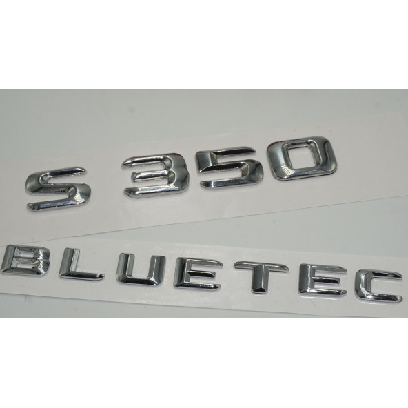 Benz S350 Bluetec Bagaj Krom Metal 3M 3D Yazı Logo - Resim 3