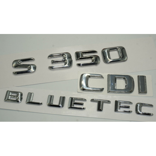 Benz S350 CDI Bluetec Bagaj Krom Metal 3M 3D Yazı Logo - 3