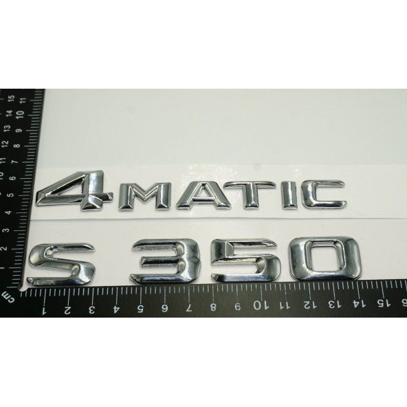 Benz S350 4Matic Bagaj Krom Metal 3M 3D Yazı Logo - 4