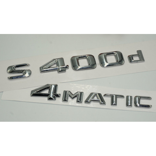 Benz S400d 4Matic Bagaj Krom Metal 3M 3D Yazı Logo - Resim 3