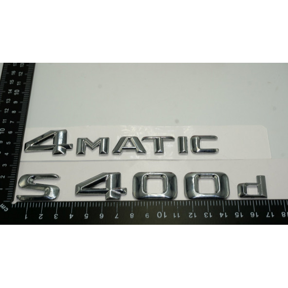 Benz S400d 4Matic Bagaj Krom Metal 3M 3D Yazı Logo - Resim 4