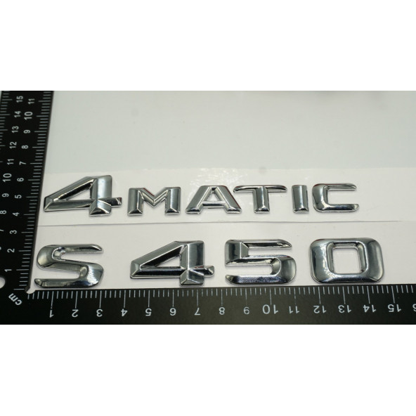 Benz S450 4Matic Bagaj Krom Metal 3M 3D Yazı Logo - 4