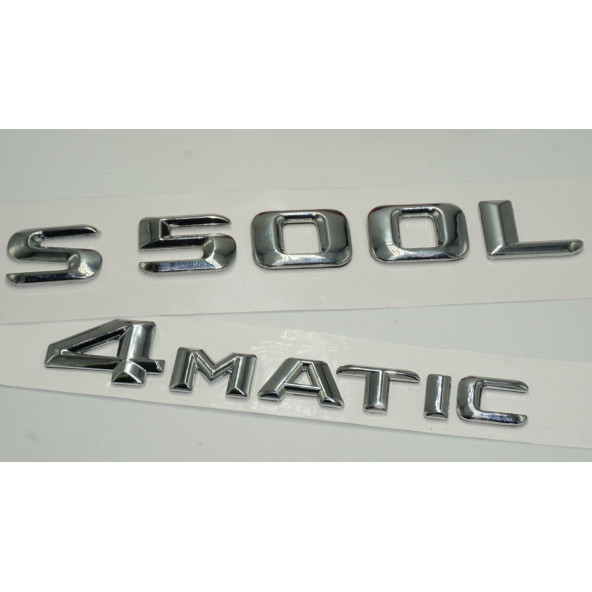 Benz S500L 4Matic Bagaj Krom Metal 3M 3D Yazı Logo - 3