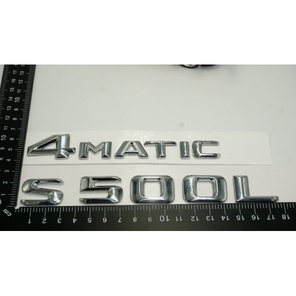 Benz S500L 4Matic Bagaj Krom Metal 3M 3D Yazı Logo - 4