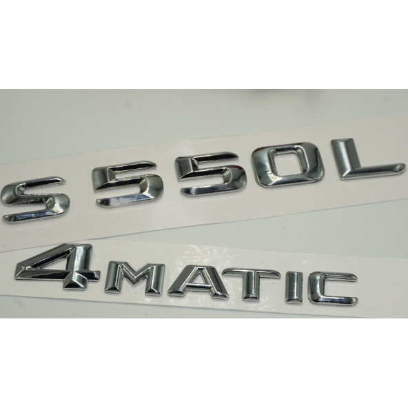 Benz S550L 4Matic Bagaj Krom Metal 3M 3D Yazı Logo - Resim 3