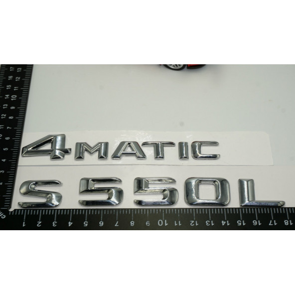 Benz S550L 4Matic Bagaj Krom Metal 3M 3D Yazı Logo - Resim 4