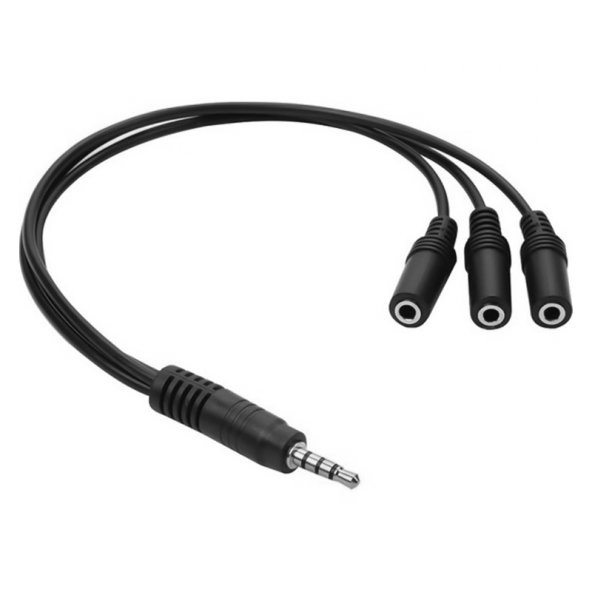 Powermaster 3.5 Mm Stereo Erkek 3 Boğum / 3x3.5 Mm Stereo Dişi 5+1 Kablo