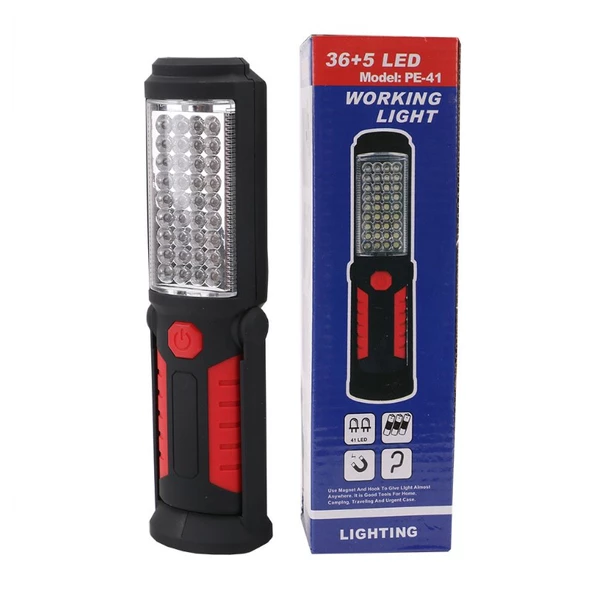 POWERMASTER PE-41 36+5 LEDLİ 2 MODLU KANCALI MIKNATISLI PİLLİ ÇALIŞMA LAMBASI - 3