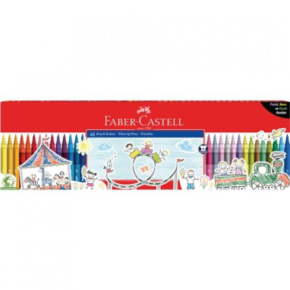 FABER CASTELL 48 Lİ KEÇELİ KALEM