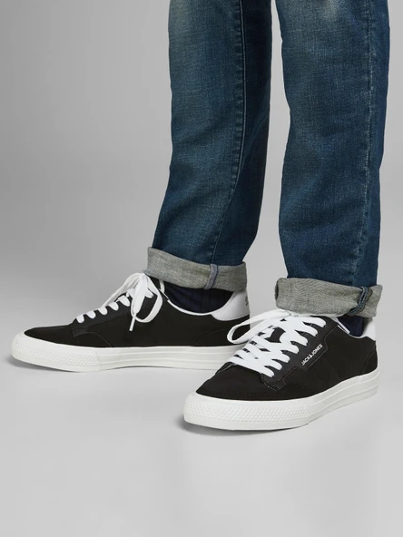 JACK JONES Erkek Günlük Siyah Beyaz Sneaker Ayakkabı 12184173 - 2