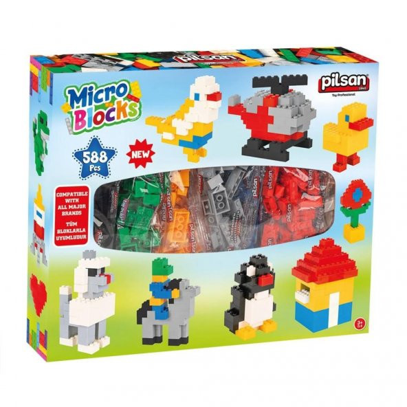 PİLSAN Mikro Bloklar 588 Parça - Yapı Blokları