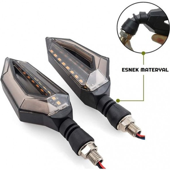 Amerikan Park Modüllü TURUNCU Renk Motosiklet Sinyal LED Takımı 12V Drl Universal C10 - 2