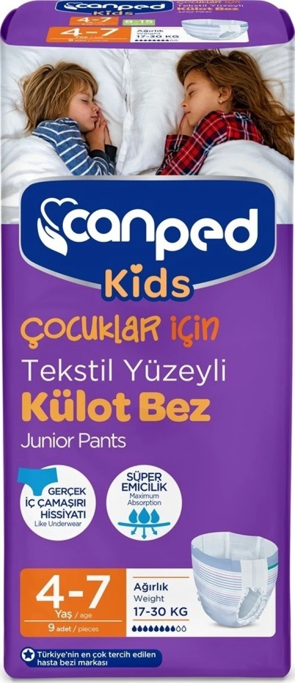 Canped Kids Külot Bez 4-7 Yaş 17-30 kg 2 x 9 Adet