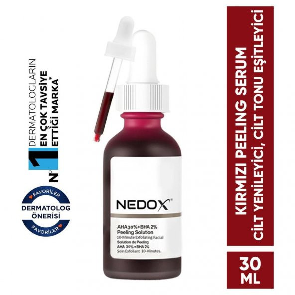 NEDOX Cilt Yenileyici Cilt Tonu Eşitleyici Kırmızı Peeling Serum Aha %30 Bha %2 Ph % 3.5 Serum 30 ml