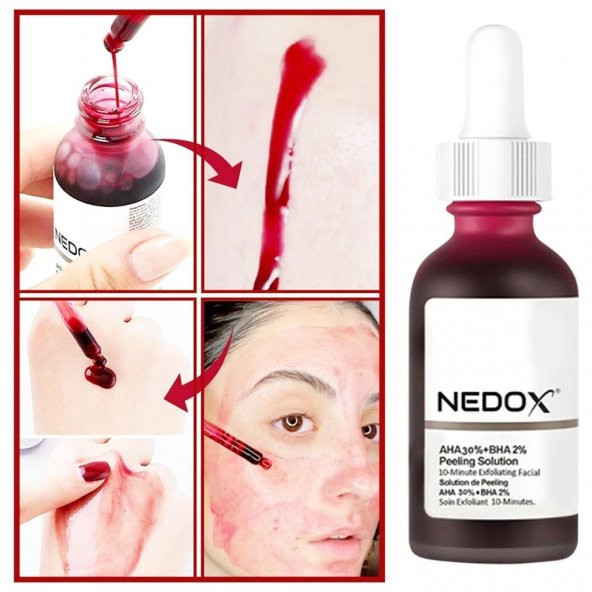 NEDOX Cilt Yenileyici Cilt Tonu Eşitleyici Kırmızı Peeling Serum Aha %30 Bha %2 Ph % 3.5 Serum 30 ml - 3