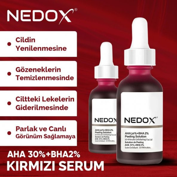 NEDOX Cilt Yenileyici Cilt Tonu Eşitleyici Kırmızı Peeling Serum Aha %30 Bha %2 Ph % 3.5 Serum 30 ml - 6