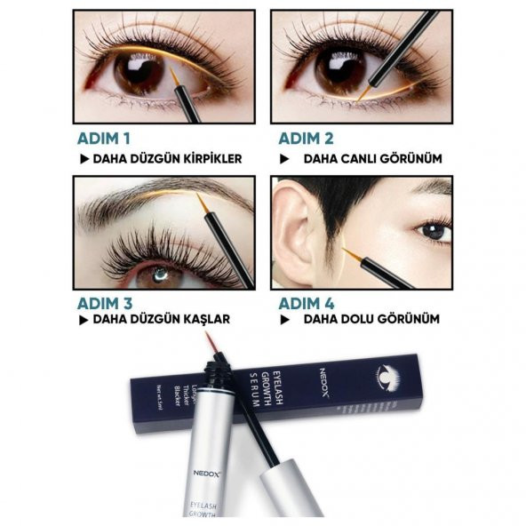 NEDOX Kaş Ve Kirpik Uzatıcı, Onarıcı, Besleyici Ve Güçlendirici Bakım Serum Garantili 5 ml - 5