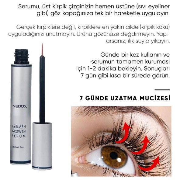 NEDOX Kaş Ve Kirpik Uzatıcı, Onarıcı, Besleyici Ve Güçlendirici Bakım Serum Garantili 5 ml - 7