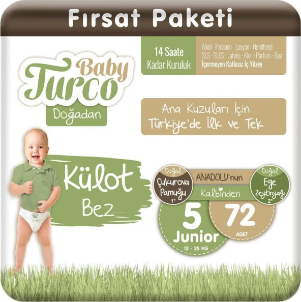 Baby Turco 144 Adet No 5 2x72 Bebek Bezi Kulot Bez