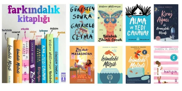 Farkındalık Seti 8 Kitap (İçimdeki Müzik + İçimdeki Melodi + Karışık + Güneşten Sonra + Kelebek Zihinli Çocuk + Alma ve Yedi Canavar + Kiraz Ağacı ile Aramızdaki Mesafe + Zoe'nin Masasından)
