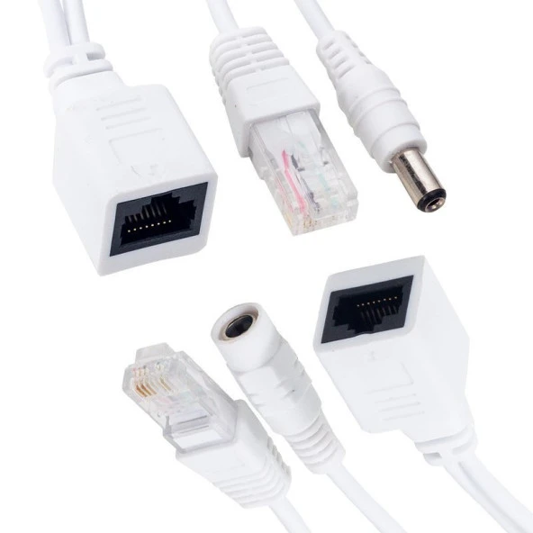 POWERMASTER PASİF POE SPLITTER DİŞİ ERKEK POWER UÇ IP KAMERA POE KABLOSU - 2
